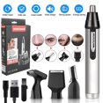 thumbnail image 1 of 4 In 1 Facial Hair Beard Trimmer with 4 Replaceable Blades Professional Mens Cordless Hair Clippers Hair Trimmer USB Rechargeable Hair Shaver Grooming Set for Home Travel Use, 1 of 9