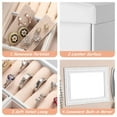 thumbnail image 3 of Gogcaro 3-Tier Jewelry Box, Travel Jewelry Case with Handle, 2 Drawers, Lockable Jewelry Organizer with Mirror, Jewelry Storage, Modern Style, Gift for Loved Ones, White, 3 of 7