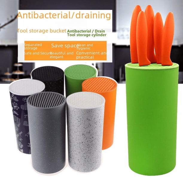 Porta cuchillos cilíndrico de resina PP creativo simple, porta cuchillos multifuncional para cocina, porta cuchillos de inserción libre, porta cuchillos multiusos