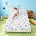 thumbnail image 3 of Manfei Cartoon Sport King Sheets, Soccer Tennis Football Bedding, Multicolor Sport 4 Pieces(1 Flat Sheet, 1 Fitted Sheet and 2 Pillowcases), 3 of 6