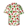 thumbnail image 4 of Xecao Strawberry print Hawaiian shirt - a stylish short-sleeve button-down for men, perfect for casual beach and tropical outings., 4 of 9