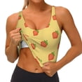 thumbnail image 3 of KLL Hand Drawn Strawberry for Workout Tank Tops for Women,U Back Fitness Top Built in Shelf Bras Padded Fit for Yoga Gym-Large, 3 of 8