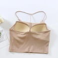 thumbnail image 6 of HAYIMI Women Spaghetti Strap Built In Bra Camisole Tank Tops For Seamless Comfort Stretch Sleeveless With Removable Padding And Backless Design Summer Round Neck Solid Color Comfort Vests, 6 of 9
