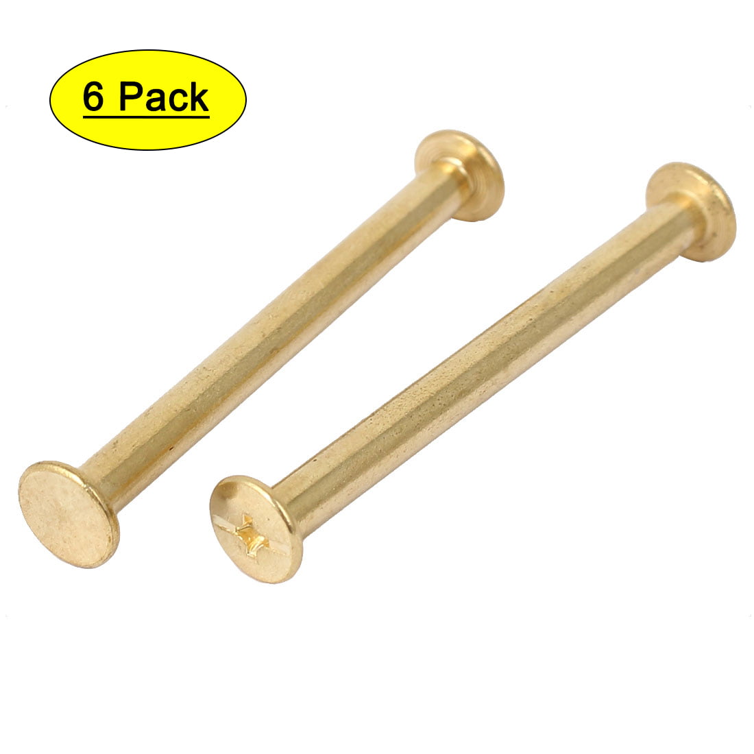 Pack of 12 8/32 Screw X 5/8 Brass Plated Binding Posts w/Screws