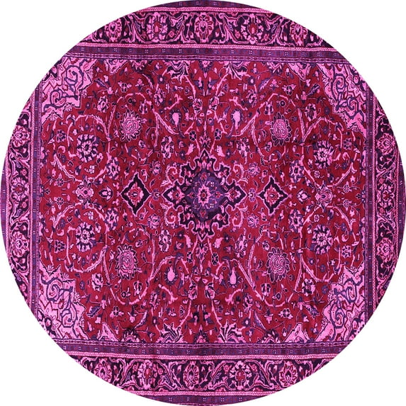 Ahgly Company Indoor Round Persian Pink Traditional Area Rugs, 7' Round
