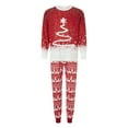 thumbnail image 2 of Elippeo Christmas Family Pajamas Matching Christmas Pajamas for Family, Long Sleeve Star Tree Print Tops + Pants Set Sleepwear, 2 of 10