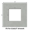 thumbnail image 2 of Light Grey Suede Picture Frame Mat for 12x12 Frames - Fits 6x6 Photos - 25 Mats, 2 of 7