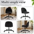 thumbnail image 6 of Ktaxon Armless Home Office Desk Chair Cute Mid Back Vanity Stool Teddy Velvet Swivel Task Chairs with Wheels Black, 6 of 9