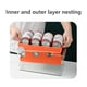 thumbnail image 4 of pstuiky Caja organizadora de refrigerador de doble capa con ruedas automáticas, transparente, para latas de refresco y cerveza., 4 of 5