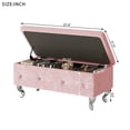 thumbnail image 2 of AWQM Upholstered Storage Ottoman Storage ottoman Bench End of Bed Bench with Button Tufted and Safety Hinge Pink, 2 of 8