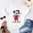 thumbnail image 1 of Camiseta Kawaii con estampado de letras de Mickey para mujer, camiseta de Navidad para mujer, camisetas informales de manga corta, ropa, 1 of 5