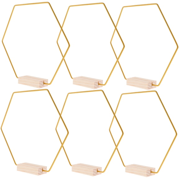 6 Set Table Decoration Hoop Macrame Rings Golden Geometric Centerpieces DIY for Wedding Decorations