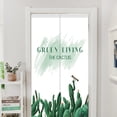 thumbnail image 5 of Cortina divisoria cocina baño media cortina tela de lino verde pequeño dormitorio fresco sala de estar, 5 of 5
