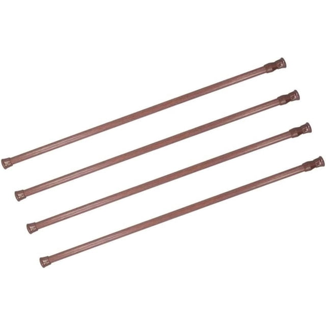 4 Pack Tension Rods, 21.6-35.4 Inches Adjustable Spring Steel Cupboard Bars Tension Curtain Rod Shower Rod Extendable Width