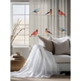 thumbnail image 4 of Sheer Curtains 63 Inch Length, Christmas Cardinal Semi Sheer Curtains Light Filtering Window Treatment, Vintage Winter Birds Brown Plaid Privacy Voile Drapes for Living Room Bedroom 52x63 Inch, 4 of 7