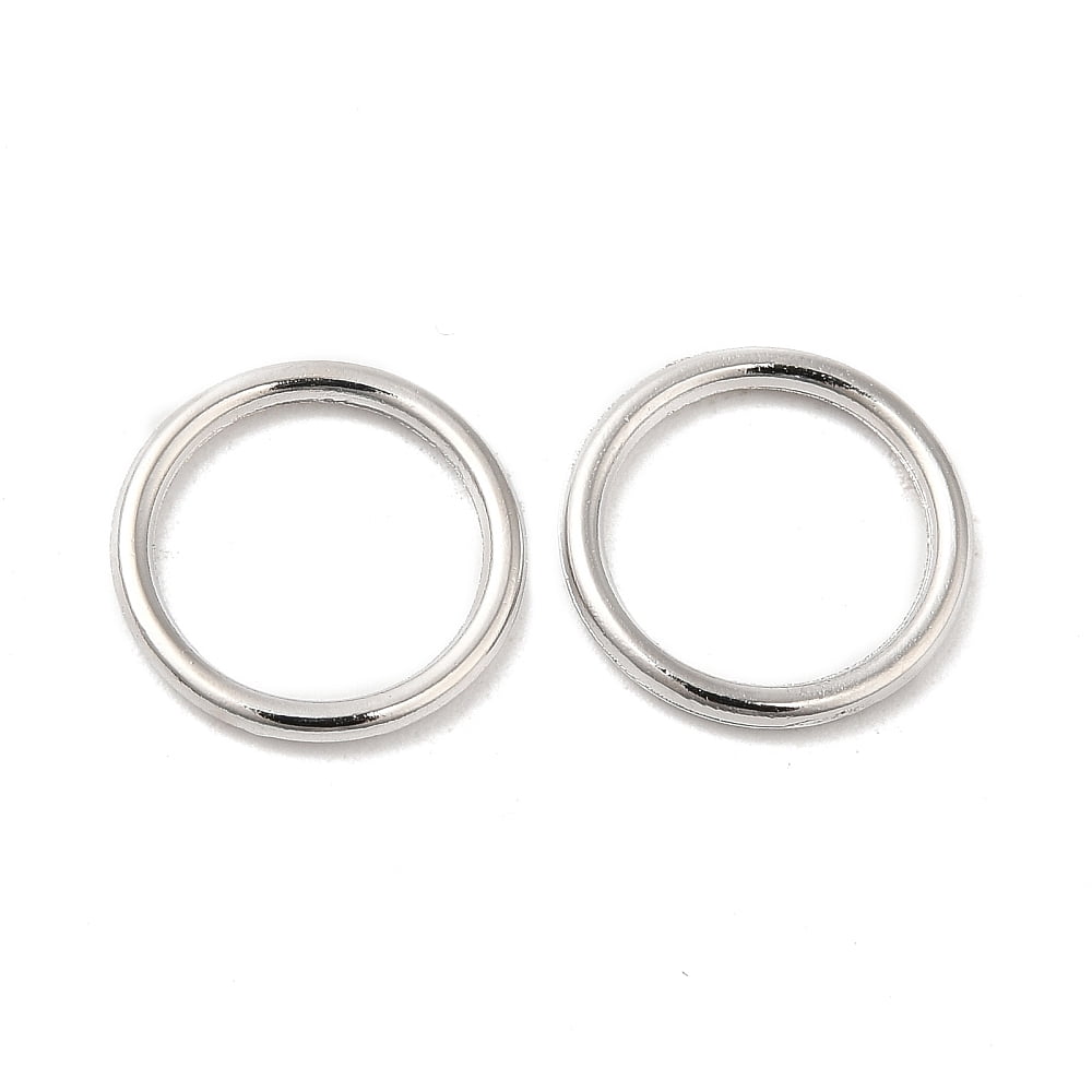 Alloy Soldered Closed Jump Rings Round Platinum 12x1.2mm 16 Gauge Inner Diameter: 9.3mm