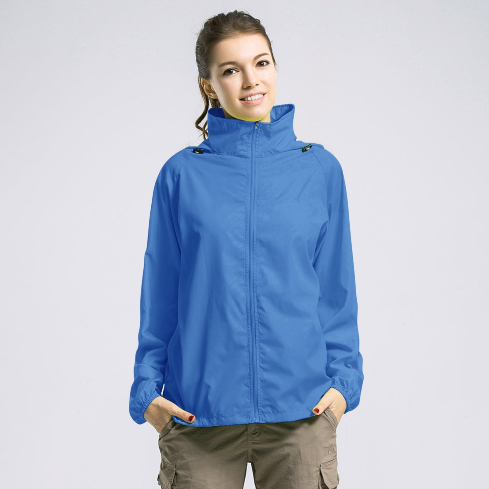 Kway Femme Veste Imperméable Femme Pliable Coupe-vent Respirante