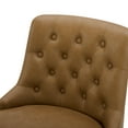 thumbnail image 4 of CHITA 26 inch Swivel Upholstered Counter Height Bar Stools with Tufted Back Set of 2, Faux Leather in Cognac Brown, 4 of 8