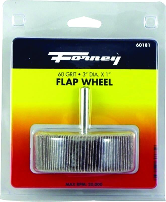 60-Grit Forney 60181 Mounted Flap Wheel with 1/4-Inch Shank 3-Inch-by-1-Inch 