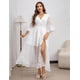 thumbnail image 4 of Vestido largo EYWOL, talla grande, blanco y floral para mujer, 4 of 9