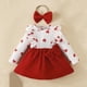 thumbnail image 2 of Odeerbi 6M-3Y Niñas Día de San Valentín Con Diadema Conjunto de Manga Larga Vestido de Algodón Cuello Redondo Vestido de Lazo Dos Piezas Set, 2 of 7