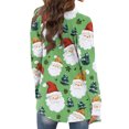 thumbnail image 4 of Women's Fashionable Loose-Fit Casual Cardigan with Christmas Print Mid-Length Coat for Holiday Outfits and Comfortable Wear,Mint Green,L, 4 of 6