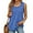 Blue, variant on Womens Tank Tops Summer Loose Sleeveless Tops Ribbed Trim Scoop Neck Curved Hem