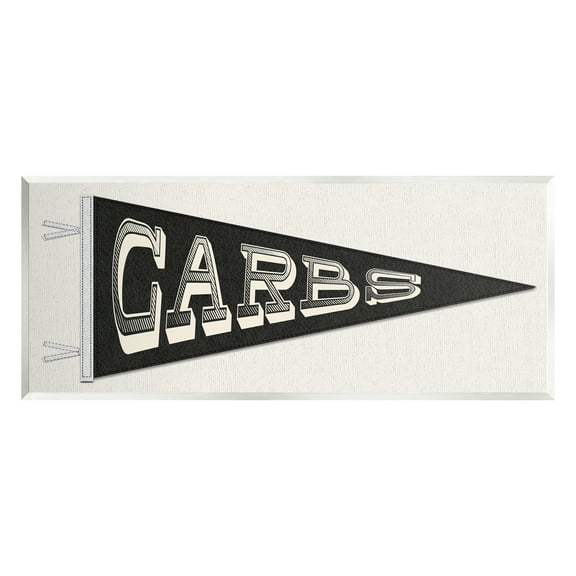 Stupell Carbs Pennant Banner Kitchen Food & Beverage Painting Wall Plaque Unframed Art Print Wall Art