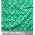 thumbnail image 1 of Soimoi Green Poly Georgette Fabric Lemon Slice Block Fabric Prints By Yard 52 Inch Wide, 1 of 5