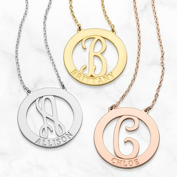 Personalized Planet Personalized Planet Engraved Initial Letter Necklace ,Women's