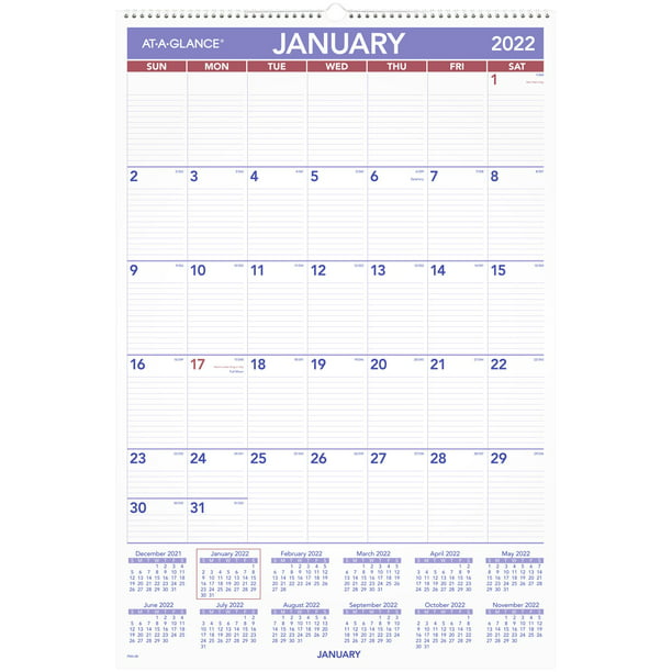 Large Wall Calendar 2022 At-A-Glance 2022 Monthly Wall Calendar, Large, 20" X 30", Monthly -  Walmart.com