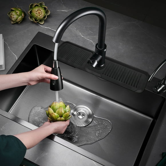 Kitchen Oversized Drains Mat Bathroom Clearance (Black), Kitchen Oversized Drains Mat Bathroom Storage Mat Antis Splashs Faucet Drains Mat Silicones Drains Mat Soap Mat