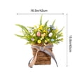 thumbnail image 2 of Spring Door Wreath with Easter Eggs Wall Hanging Basket Plastic Simulation Flower 1 Pc for Porch Farmhouse Home Spring Decor, 2 of 8
