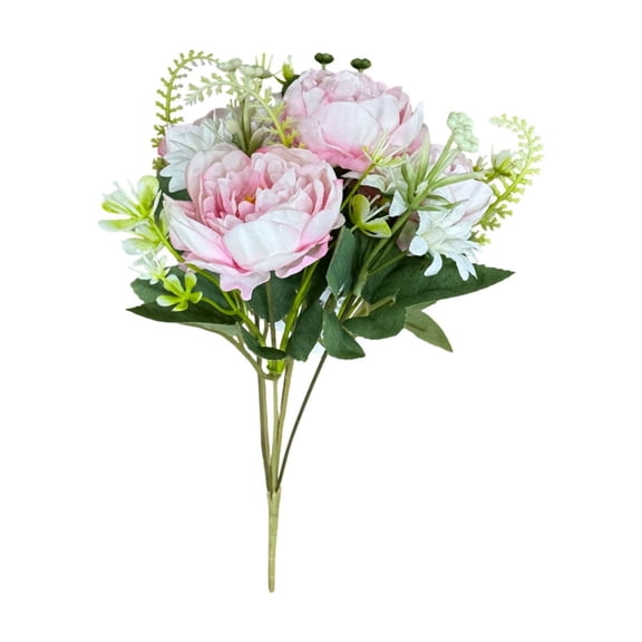 Byujiro Artificial Chrysanthemum & Peony Bouquet Realistic Fake Floral Arrangements for Wedding, Home Decor, Table Centerpieces, Party & Gift Decorations, Lifelike Silk Flowers