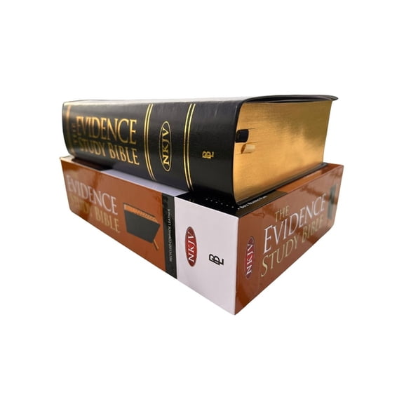NKJV Evidence Study Bible: Black Recycled Cowhide Leather Bible in a Presentation Box, (Hardcover)