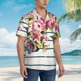 thumbnail image 6 of Uemuo Bird and Floral Printed Regular Fit Short Sleeve Casual Hawaiian Shirt for Men,Aloha shirt,Tropical shirt,Floral print shirt,Vacation Beach shirt-Medium, 6 of 9
