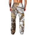 thumbnail image 7 of Camo Wide Leg Sweatpants for Men Baggy Elastic Waist Outdoor Hunting Joggers with Side Pockets Streetwear Light Gray L, 7 of 7