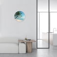 thumbnail image 5 of Blue Wall Clock Silent Non Ticking - Large Wall Clocks for Living Room Decor - Glass Beach Wall Clocks Battery Operated 16 Inches, 5 of 6