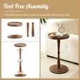 thumbnail image 2 of Yabanana Round Wooden Side Table & Drink Table for Small Space, with Rubberwood Accent Leg, for Living Room, Corner, Bedroom (Walnut,11.8in), 2 of 7