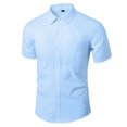 thumbnail image 2 of Taqqpue Mens Short Sleeve Dress Shirts Wrinkle Free Casual Button Down T Shirts Summer Basic Solid Color Tops, 2 of 3