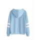 thumbnail image 2 of Sudadera con capucha y cordón para mujer con estampado de planetas Varsity a rayas Adepaton WMZY-680-30, 2 of 5