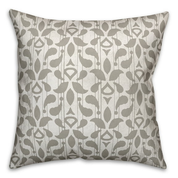 Creative Products Taupe Floral Pattern 18x18 Indoor / Outdoor Pillow
