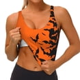 thumbnail image 3 of Fotbe Halloween Bats Sujetador Deportivo Largo sin Aros para Mujer con Almohadillas y Soporte Medio, Transpirable y Absorbente, Camiseta Tipo Chaleco o Tank Top-Small, 3 of 8