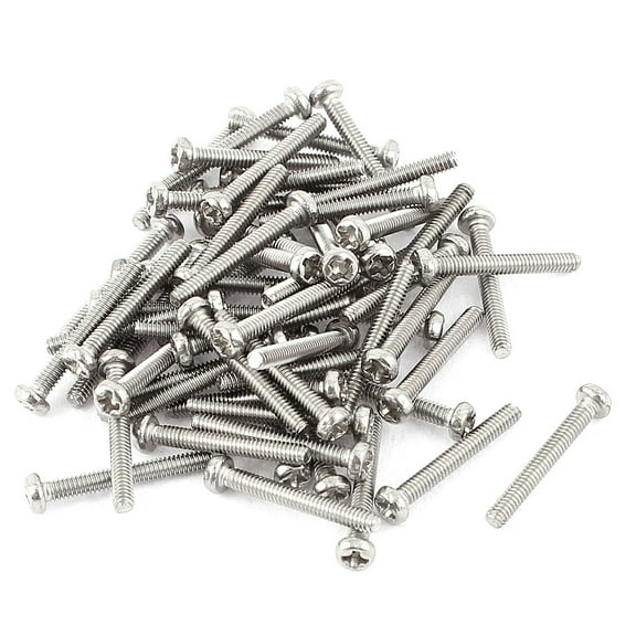 Uxcell M2 x 14mm 304 Stainless Steel Crosshead Pan Head Screws Bolt (60-pack)