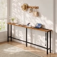 thumbnail image 6 of Keelian 78" Narrow Behind Couch Table with Built‑in Power Strip, Long Sofa Table with Charging Station, Metal Frame, Long Couch Table Behind Sofa, Living Room and Home Office, Rustic Brown, 6 of 8