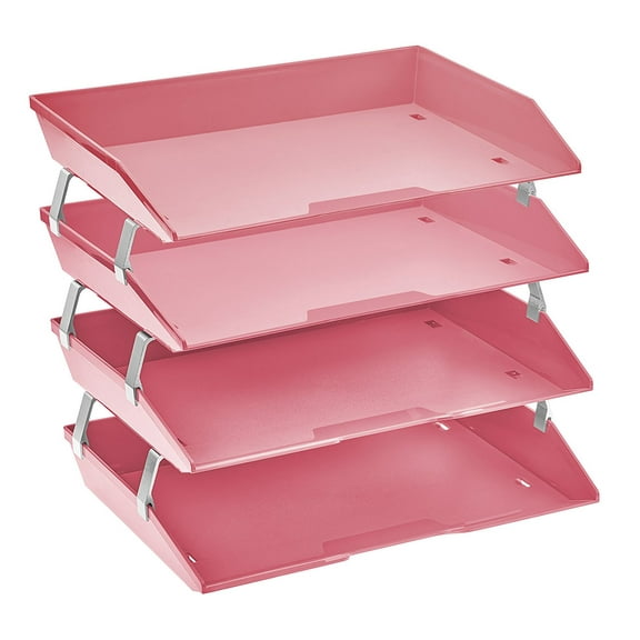 Acrimet Facility Letter Tray 4 Tiers (Solid Pink Color)