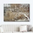 thumbnail image 5 of Wall26 Abstract Tree Canvas Wall Art - White Tree Branch with Leaves on Wood Style Background - Gallery Wrap Modern Home Decor , Ready to Hang - 16x24 inches, 5 of 5