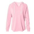 thumbnail image 2 of RXIRUCGD Chandails en Molleton Oversize pour Femmes Manches Longues Col Rond Fermeture Éclair Latérale Chandail Tops Vêtements Tendance Automne 2024, Rose, Taille : L, 2 of 4
