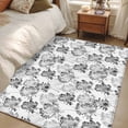 thumbnail image 4 of Spring Floral Area Rugs 4'x6', Washable Small Throw Rugs for Office Bathroom, Grey Dandelion Plants Pastoral Flower Botanical Indoor Outdoor Rug Non-Slip Low Pile Carpet Runner Reversible Floor Mats, 4 of 8