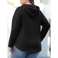 thumbnail image 4 of PINKSIR Womens Plus Size Hoodies Trendy Fall Fashion V Neck Oversized Sweatshirt Tops Clothes,Size 1X-5X, 4 of 10